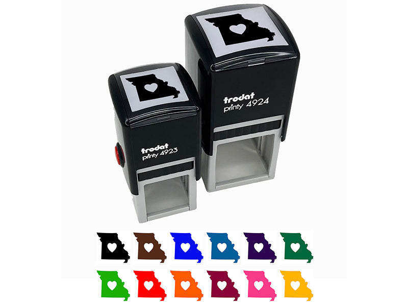 Missouri State with Heart Self-Inking Rubber Stamp Ink Stamper