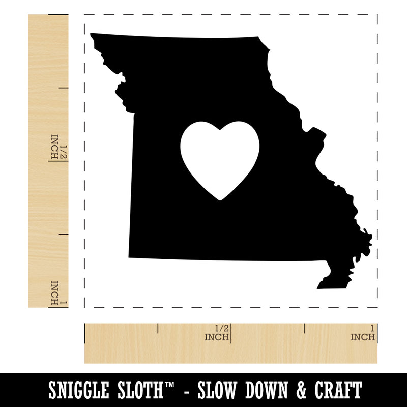 Missouri State with Heart Self-Inking Rubber Stamp Ink Stamper