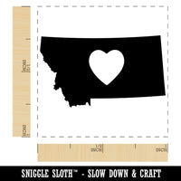 Montana State with Heart Self-Inking Rubber Stamp Ink Stamper