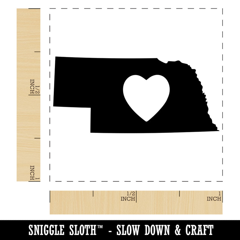 Nebraska State with Heart Self-Inking Rubber Stamp Ink Stamper