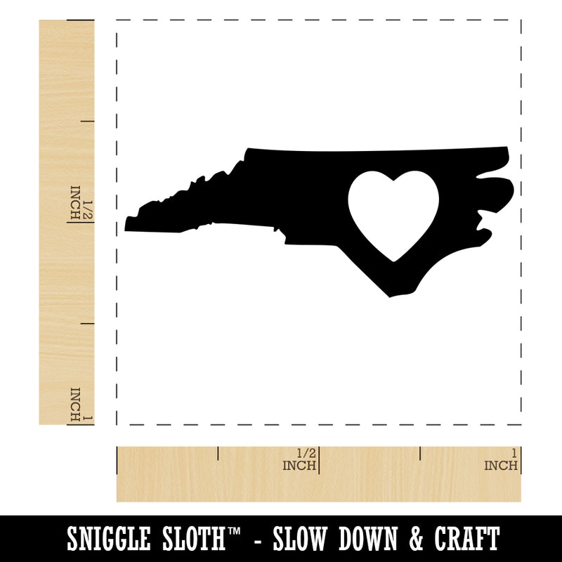 North Carolina State with Heart Self-Inking Rubber Stamp Ink Stamper