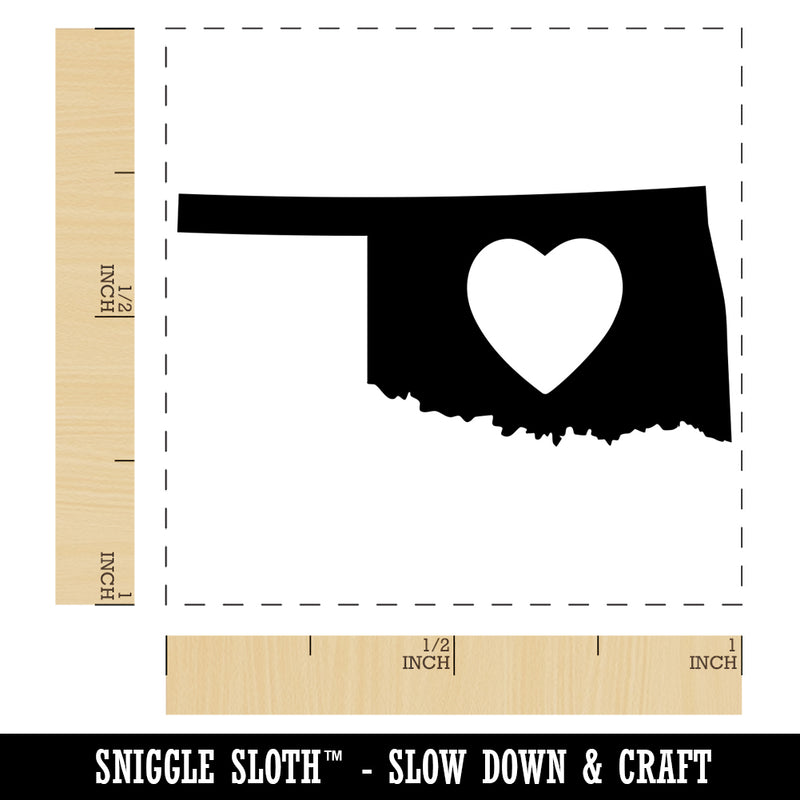 Oklahoma State with Heart Self-Inking Rubber Stamp Ink Stamper