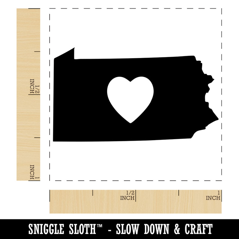 Pennsylvania State with Heart Self-Inking Rubber Stamp Ink Stamper