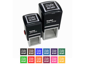 Place Your Stamp All Over My Heart Love Valentine's Day Self-Inking Rubber Stamp Ink Stamper