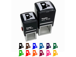 Rhode Island State with Heart Self-Inking Rubber Stamp Ink Stamper