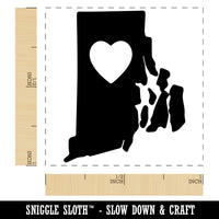 Rhode Island State with Heart Self-Inking Rubber Stamp Ink Stamper