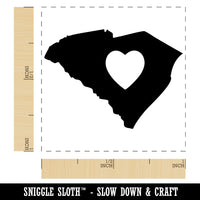 South Carolina State with Heart Self-Inking Rubber Stamp Ink Stamper