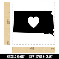 South Dakota State with Heart Self-Inking Rubber Stamp Ink Stamper