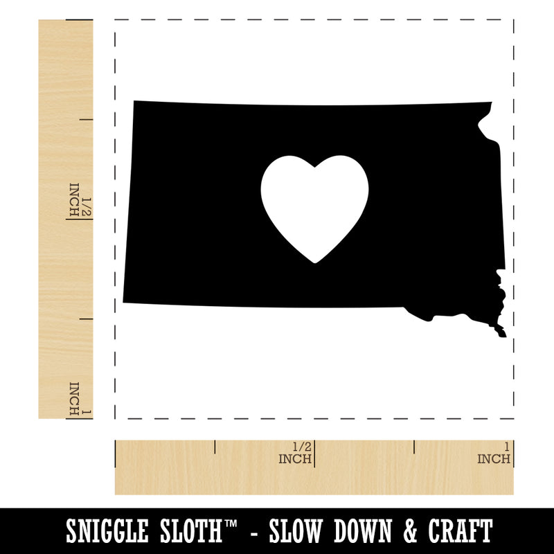 South Dakota State with Heart Self-Inking Rubber Stamp Ink Stamper