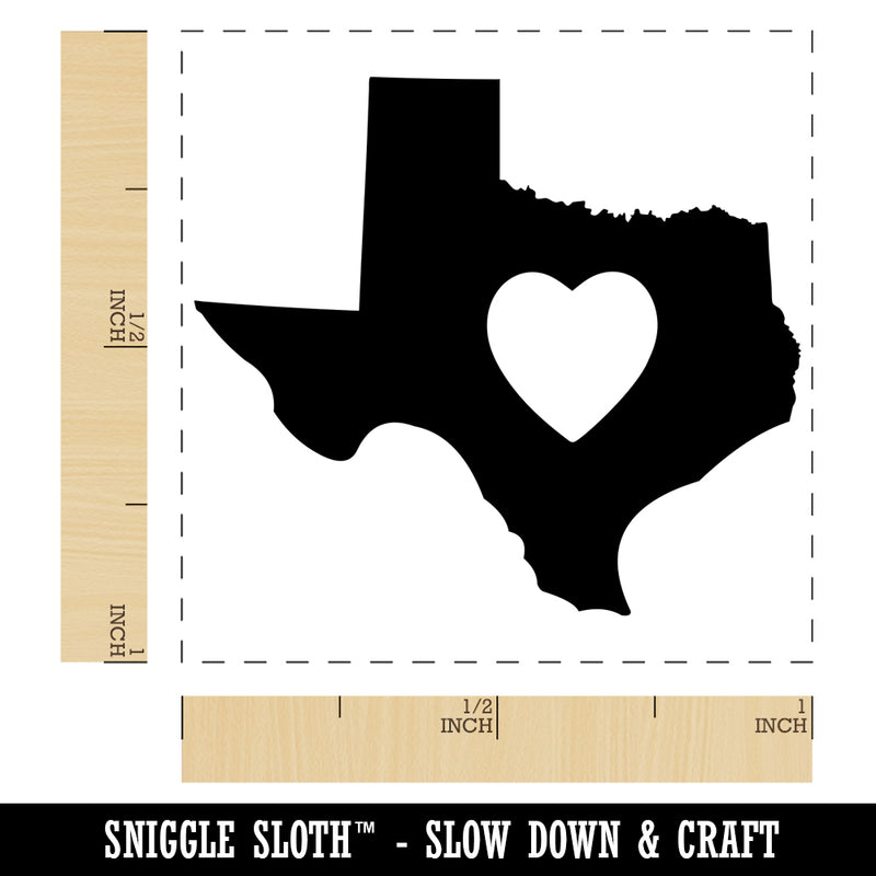 Texas State with Heart Self-Inking Rubber Stamp Ink Stamper