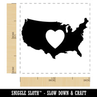 USA United States of America Country with Heart Self-Inking Rubber Stamp Ink Stamper