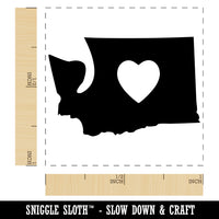 Washington State with Heart Self-Inking Rubber Stamp Ink Stamper