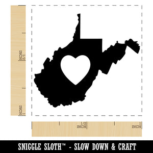 West Virginia State with Heart Self-Inking Rubber Stamp Ink Stamper