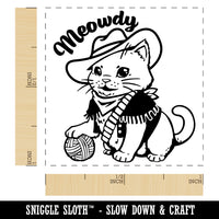 Adorable Cowboy Cat Meowdy Howdy Self-Inking Rubber Stamp Ink Stamper