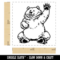 Charmingly Chubby Waving Bear Self-Inking Rubber Stamp Ink Stamper