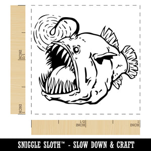 Creepy Scary Angler Fish Self-Inking Rubber Stamp Ink Stamper