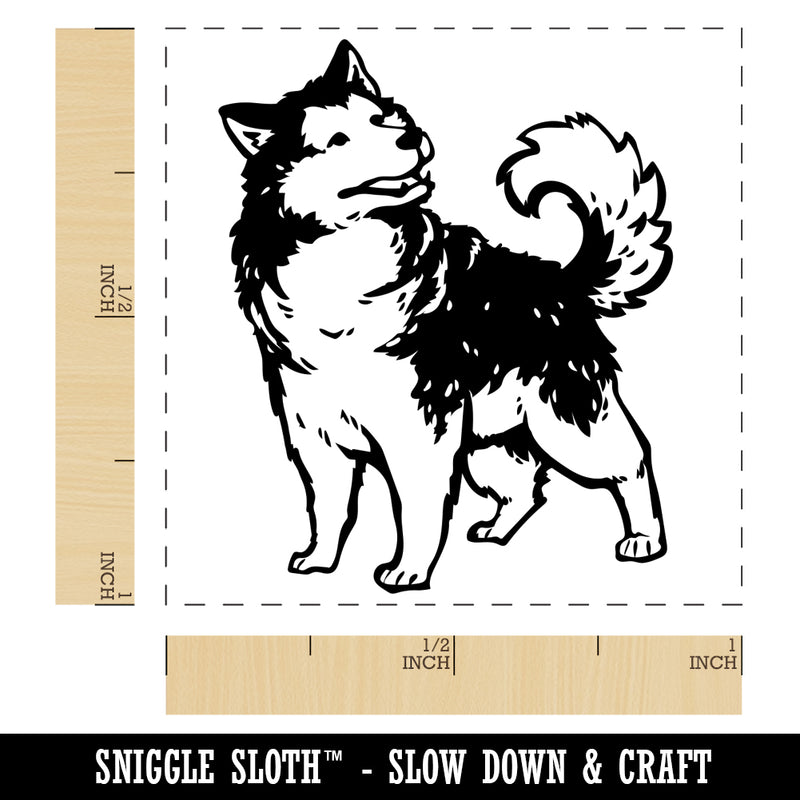 Curious Alaskan Malamute Dog Self-Inking Rubber Stamp Ink Stamper
