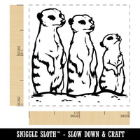 Curious Meerkat Family Self-Inking Rubber Stamp Ink Stamper