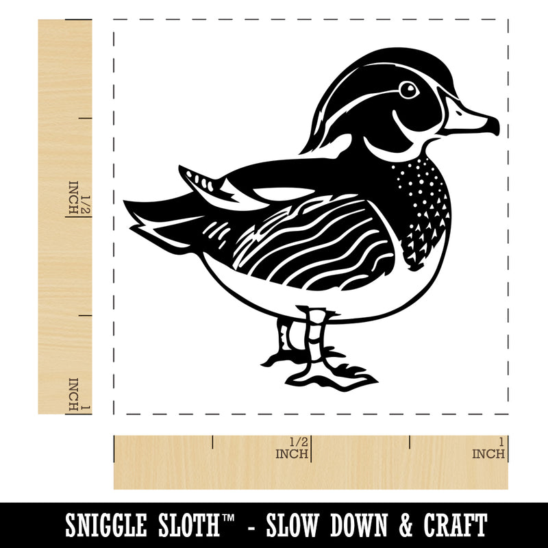 Elegant Wood Duck Self-Inking Rubber Stamp Ink Stamper