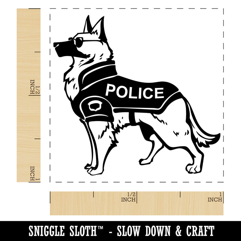 German Shepherd K-9 Police Dog Self-Inking Rubber Stamp Ink Stamper