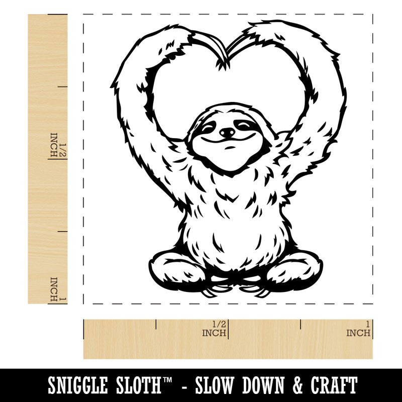 Happy Sloth Making Heart Arms Self-Inking Rubber Stamp Ink Stamper