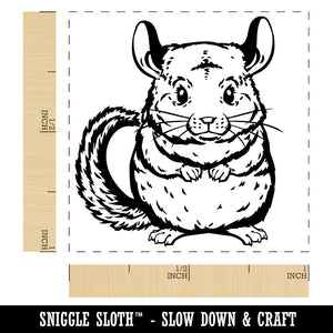 Huggable and Fluffy Chinchilla Self-Inking Rubber Stamp Ink Stamper