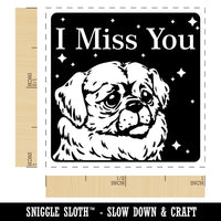 I Miss You Sad Dog Tibetan Spaniel Self-Inking Rubber Stamp Ink Stamper