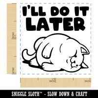 I'll Do It Later Lazy Cat Self-Inking Rubber Stamp Ink Stamper