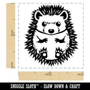 Lovable Hedgehog Curled in a Ball Self-Inking Rubber Stamp Ink Stamper