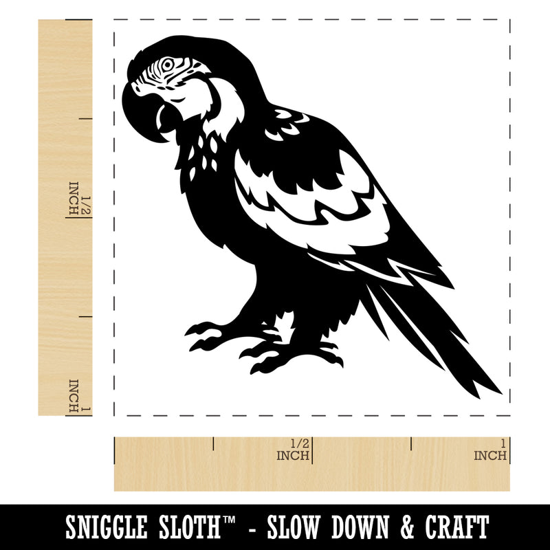 Magnificent Macaw Parrot Bird Self-Inking Rubber Stamp Ink Stamper