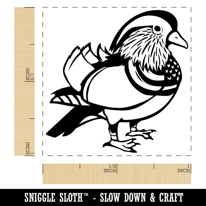 Majestic Mandarin Duck Self-Inking Rubber Stamp Ink Stamper