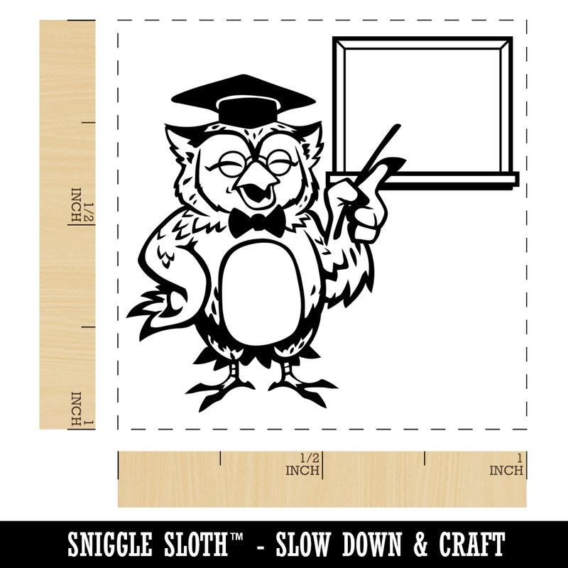 Owl Teacher with Blank Whiteboard Chalkboard Self-Inking Rubber Stamp Ink Stamper