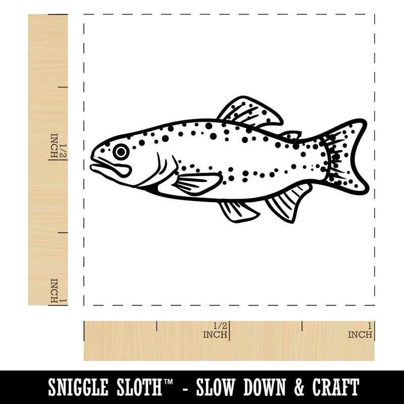 Rainbow Trout Fish with Spots Fishing Self-Inking Rubber Stamp Ink Stamper