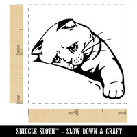 Sad Cat Kitten Looking Longingly Self-Inking Rubber Stamp Ink Stamper