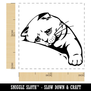 Sad Cat Kitten Looking Longingly Self-Inking Rubber Stamp Ink Stamper