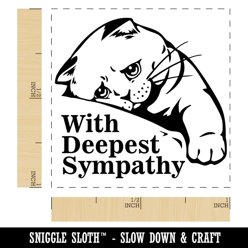 Sad Cat With Deepest Sympathy Self-Inking Rubber Stamp Ink Stamper