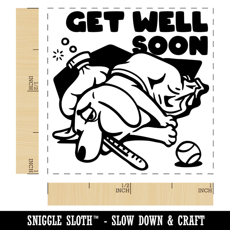 Sick Dog Get Well Soon Self-Inking Rubber Stamp Ink Stamper