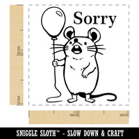 Sorry Mouse with Balloon Self-Inking Rubber Stamp Ink Stamper