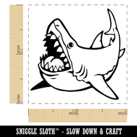 Toothy Great White Shark Self-Inking Rubber Stamp Ink Stamper