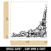 Nautical Ocean Sea Wave Border with Shells and Stars Self-Inking Rubber Stamp Ink Stamper