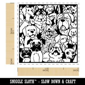 Too Many Dogs in a Box Self-Inking Rubber Stamp Ink Stamper