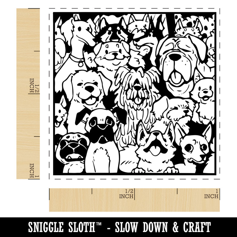 Too Many Dogs in a Box Self-Inking Rubber Stamp Ink Stamper
