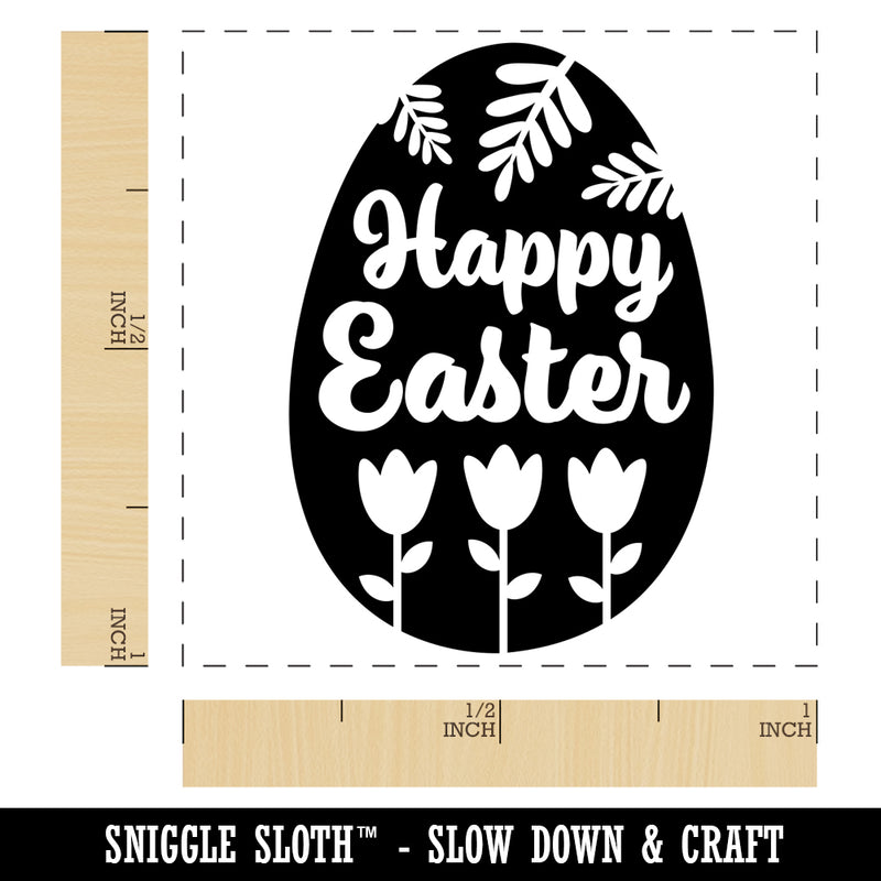 Happy Easter Egg Flowers Self-Inking Rubber Stamp Ink Stamper