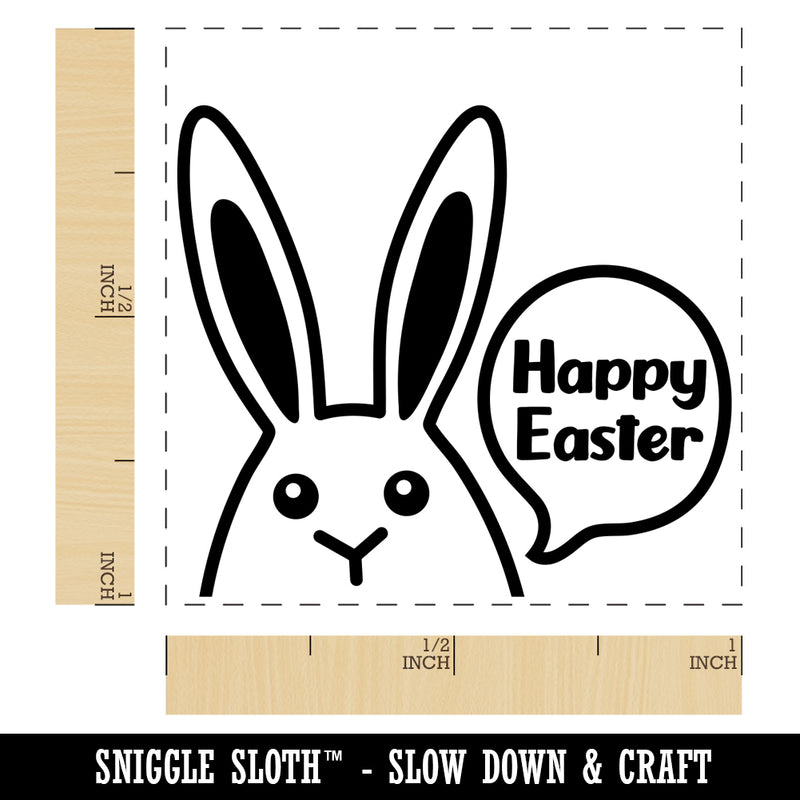 Peeking Bunny Happy Easter Self-Inking Rubber Stamp Ink Stamper