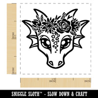 Dragon Wearing a Flower Crown Self-Inking Rubber Stamp Ink Stamper