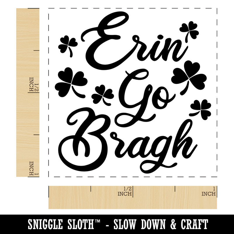 Erin Go Bragh Ireland Forever Shamrocks Self-Inking Rubber Stamp Ink Stamper