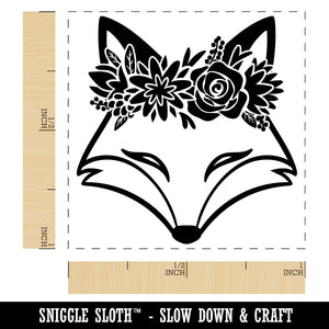 Fox Wearing a Flower Crown Self-Inking Rubber Stamp Ink Stamper