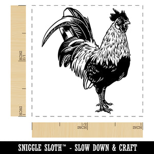 Handsome Rooster Chicken Self-Inking Rubber Stamp Ink Stamper