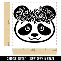 Panda Wearing a Flower Crown Self-Inking Rubber Stamp Ink Stamper