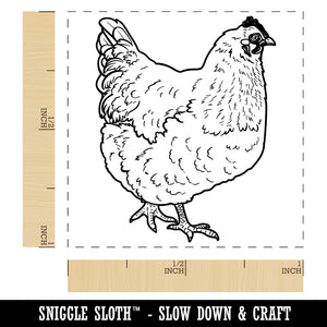 Plump Strutting Hen Chicken Self-Inking Rubber Stamp Ink Stamper